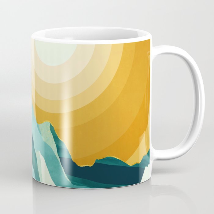 Retro Mountain Sunset Coffee Mug Gallery Image 1