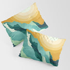 Retro Mountain Sunset Pillow Sham Gallery Image 3