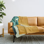 Retro Mountain Sunset Throw Blanket Gallery Image 1
