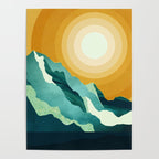 Retro Mountain Sunset Poster Gallery Image 4