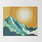 Retro Mountain Sunset Throw Blanket Gallery Image 2