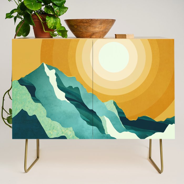 Retro Mountain Sunset Credenza Gallery Image 1