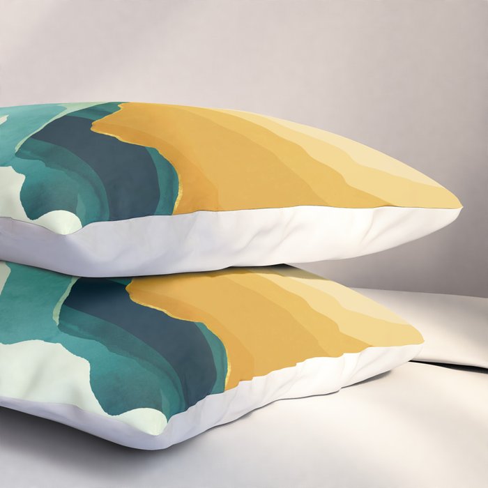 Retro Mountain Sunset Pillow Sham Gallery Image 3