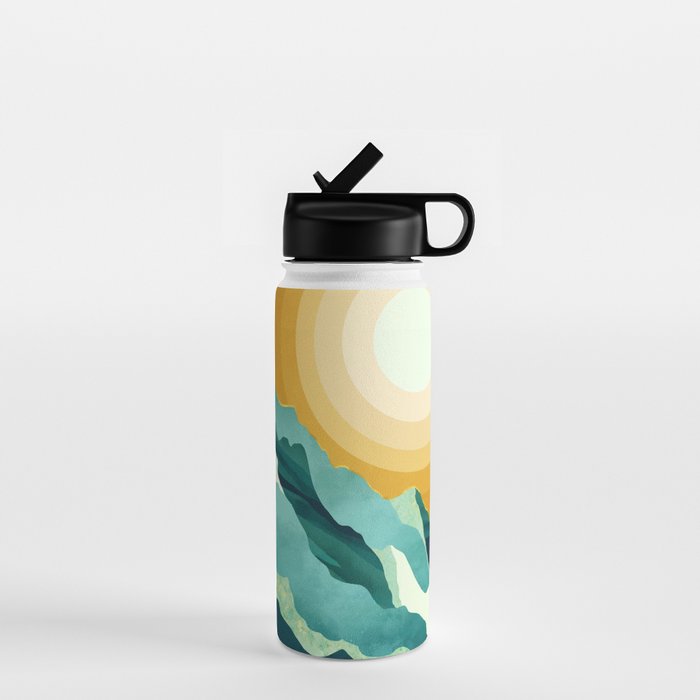 Retro Mountain Sunset Water Bottle Gallery Image 1