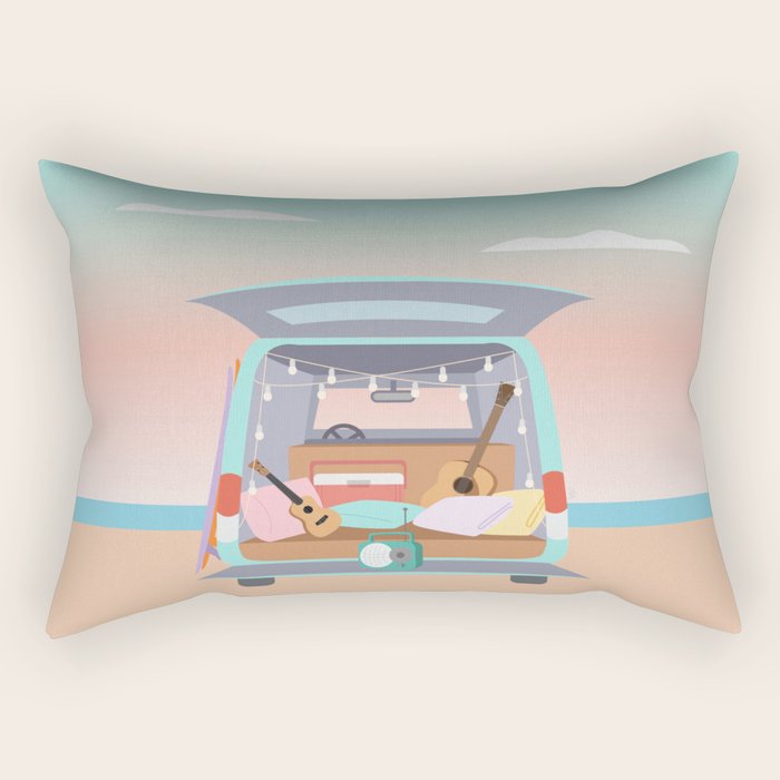 Beach Van Rectangular Pillow Gallery Image 2