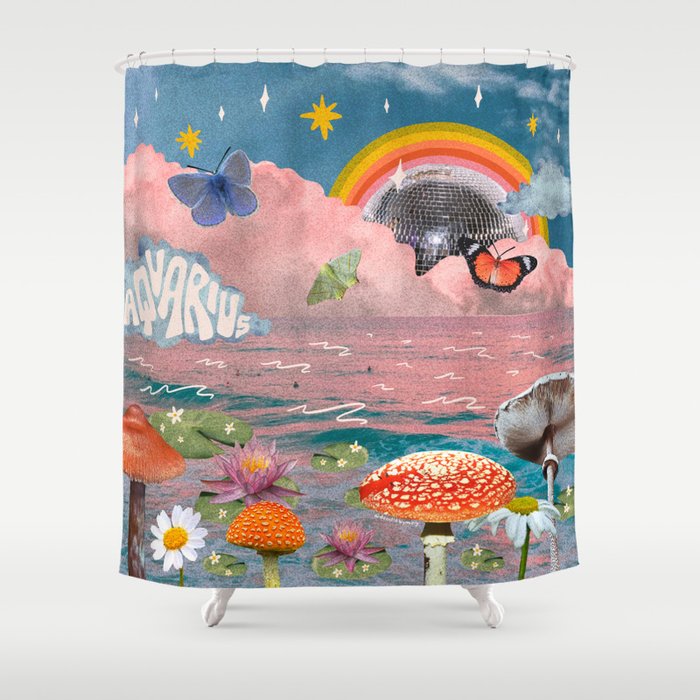 Aquarius Collage Shower Curtain Gallery Image 1