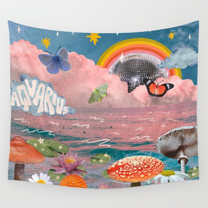 Aquarius Collage Wall Tapestry Gallery Image 4