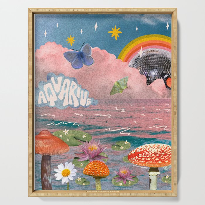 Aquarius Collage Serving Tray Gallery Image 1