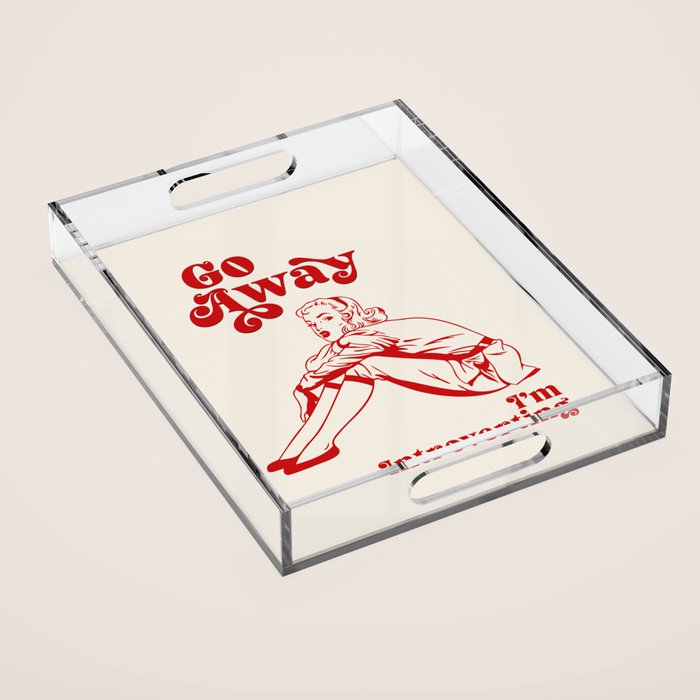 Go Away I'm Introverting Acrylic Tray Gallery Image 1