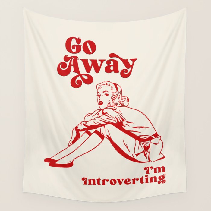 Go Away I'm Introverting Wall Tapestry Gallery Image 1