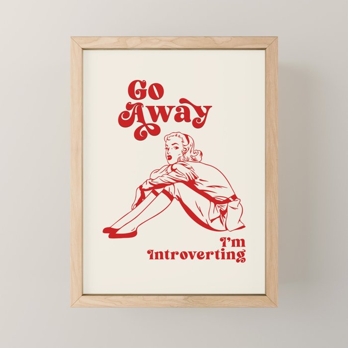 Go Away I'm Introverting Mini Art Print Gallery Image 1
