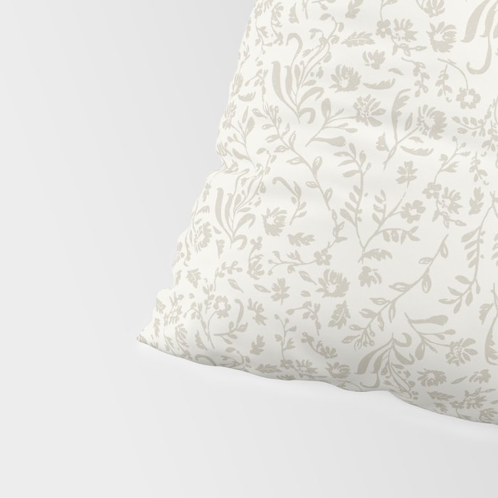 Beige Ditsy Toile Floral Pillow Sham Gallery Image 4