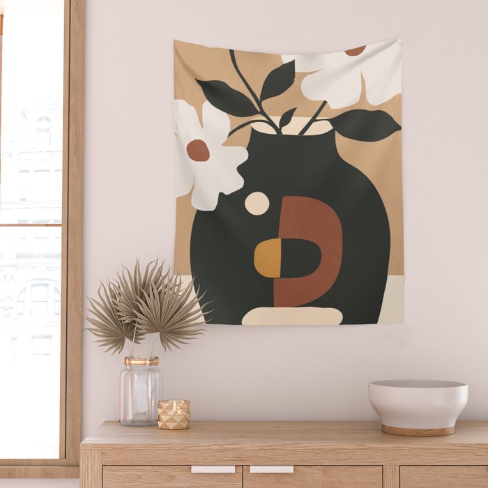 Geometric Blossom 5 Wall Tapestry Gallery Image 2
