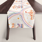 Whimsical Vintage Carousel Ride Seamless Pattern Table Runner Gallery Image 1
