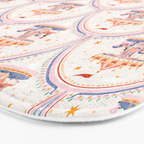 Whimsical Vintage Carousel Ride Seamless Pattern Bath Mat Gallery Image 3