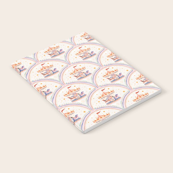Whimsical Vintage Carousel Ride Seamless Pattern Notebook Gallery Image 1
