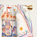 Whimsical Vintage Carousel Ride Seamless Pattern Window Curtain Gallery Image 2
