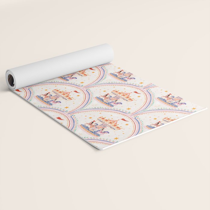 Whimsical Vintage Carousel Ride Seamless Pattern Yoga Mat Gallery Image 2