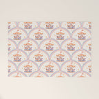 Whimsical Vintage Carousel Ride Seamless Pattern Welcome Mat Gallery Image 1