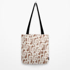 Mid Century Modern Loops Pattern 2 Inspired by PANTONE 17 1230 Color of the Year Mocha Mousse Tote Bag Gallery Image 2