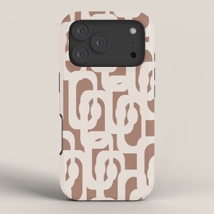 Mid Century Modern Loops Pattern 2 Inspired by PANTONE 17 1230 Color of the Year Mocha Mousse iPhone Case Gallery Image 3