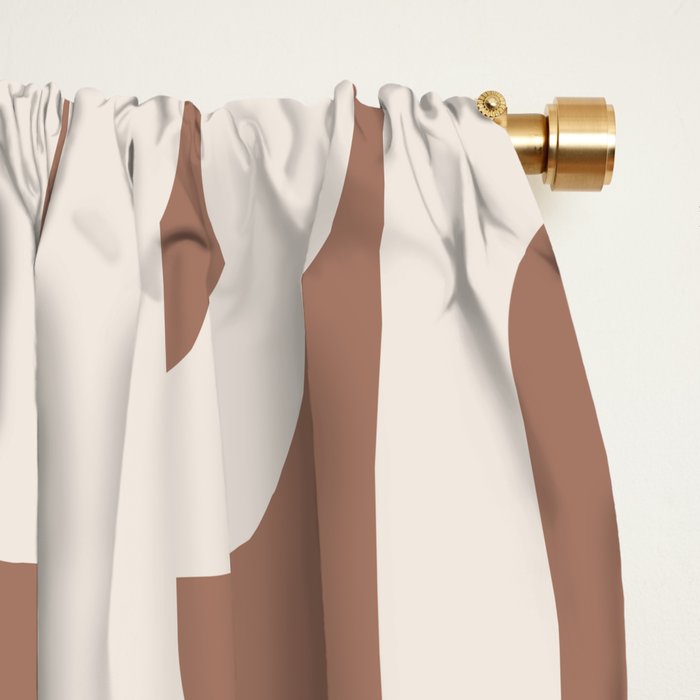Mid Century Modern Loops Pattern 2 Inspired by PANTONE 17 1230 Color of the Year Mocha Mousse Window Curtain Gallery Image 2