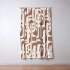 Mid Century Modern Loops Pattern 2 Inspired by PANTONE 17 1230 Color of the Year Mocha Mousse Window Curtain Gallery Image 3