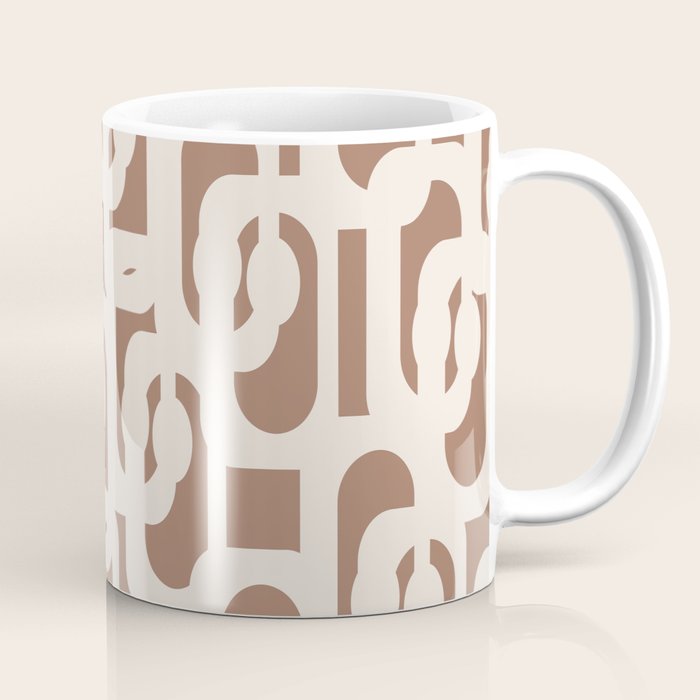 Mid Century Modern Loops Pattern 2 Inspired by PANTONE 17 1230 Color of the Year Mocha Mousse Coffee Mug Gallery Image 1