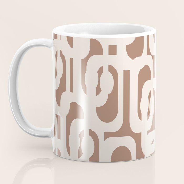 Mid Century Modern Loops Pattern 2 Inspired by PANTONE 17 1230 Color of the Year Mocha Mousse Coffee Mug Gallery Image 3