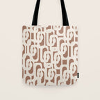 Mid Century Modern Loops Pattern 2 Inspired by PANTONE 17 1230 Color of the Year Mocha Mousse Tote Bag Gallery Image 1