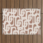 Mid Century Modern Loops Pattern 2 Inspired by PANTONE 17 1230 Color of the Year Mocha Mousse Outdoor Rug Gallery Image 1