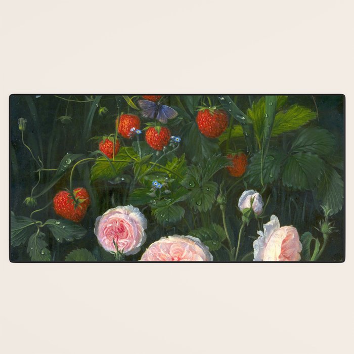 OD Ottesen  Still Life with Roses and Strawberries  Desk Mat Gallery Image 3