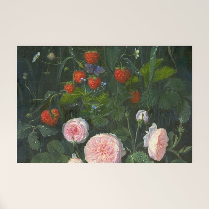 OD Ottesen  Still Life with Roses and Strawberries  Welcome Mat Gallery Image 1