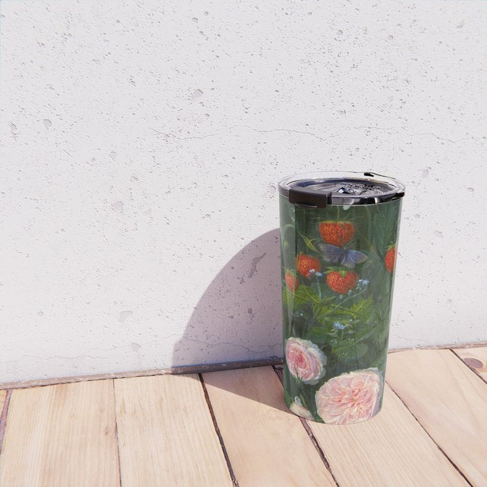 OD Ottesen  Still Life with Roses and Strawberries  Travel Mug Gallery Image 4