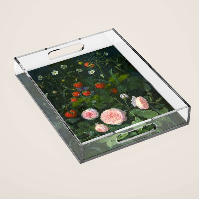 OD Ottesen  Still Life with Roses and Strawberries  Acrylic Tray Gallery Image 1