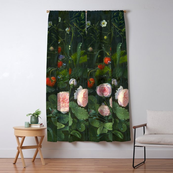 OD Ottesen  Still Life with Roses and Strawberries  Window Curtain Gallery Image 5