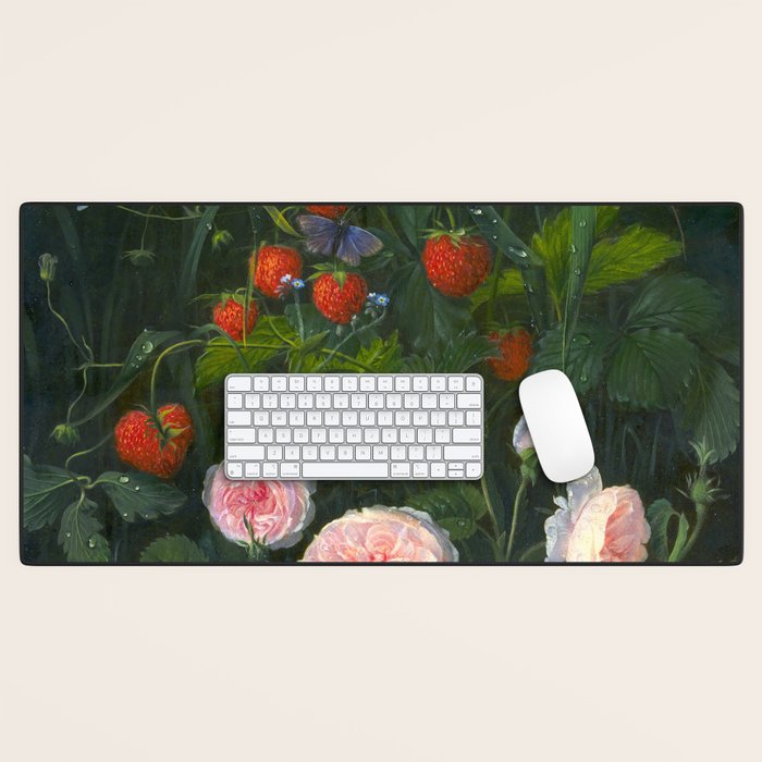 OD Ottesen  Still Life with Roses and Strawberries  Desk Mat Gallery Image 1