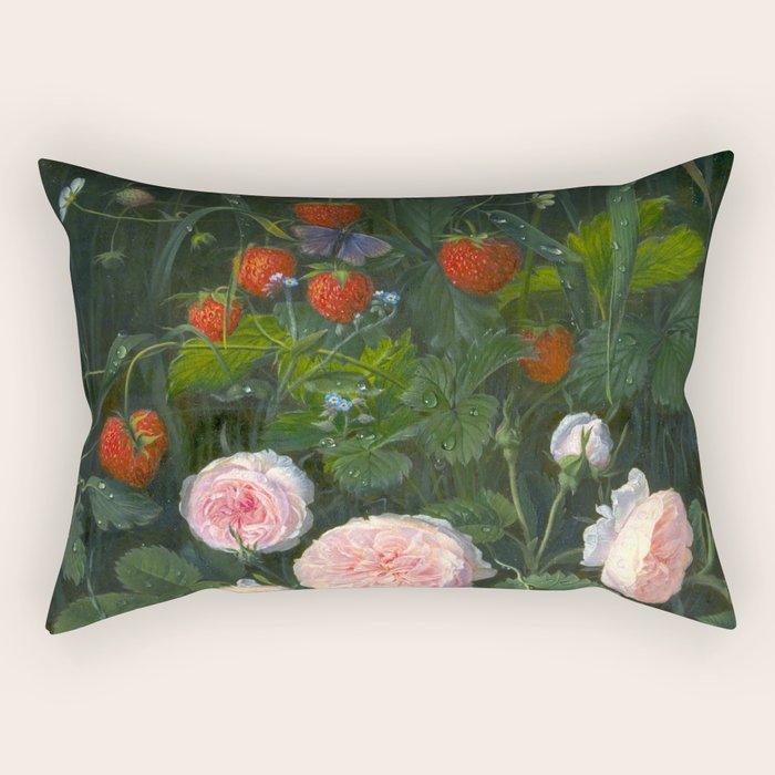 OD Ottesen  Still Life with Roses and Strawberries  Rectangular Pillow Gallery Image 2