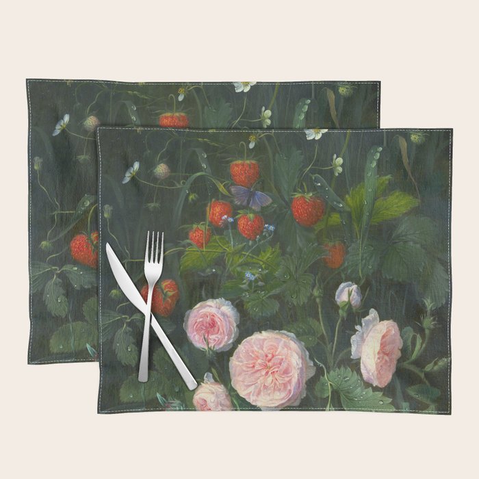 OD Ottesen  Still Life with Roses and Strawberries  Placemat Gallery Image 1