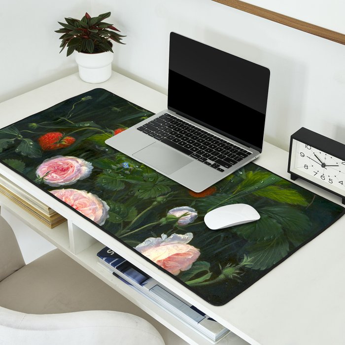 OD Ottesen  Still Life with Roses and Strawberries  Desk Mat Gallery Image 2