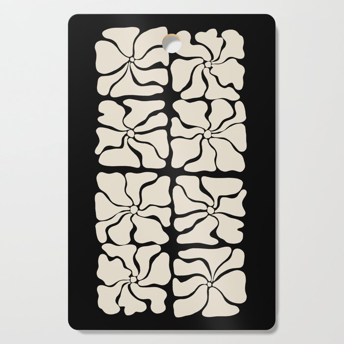 Monochrome Petal Mosaic Pattern Cutting Board Gallery Image 1