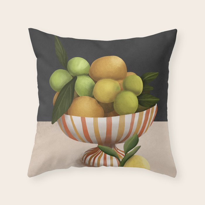 Golden Citrus 2 Throw Pillow Gallery Image 6