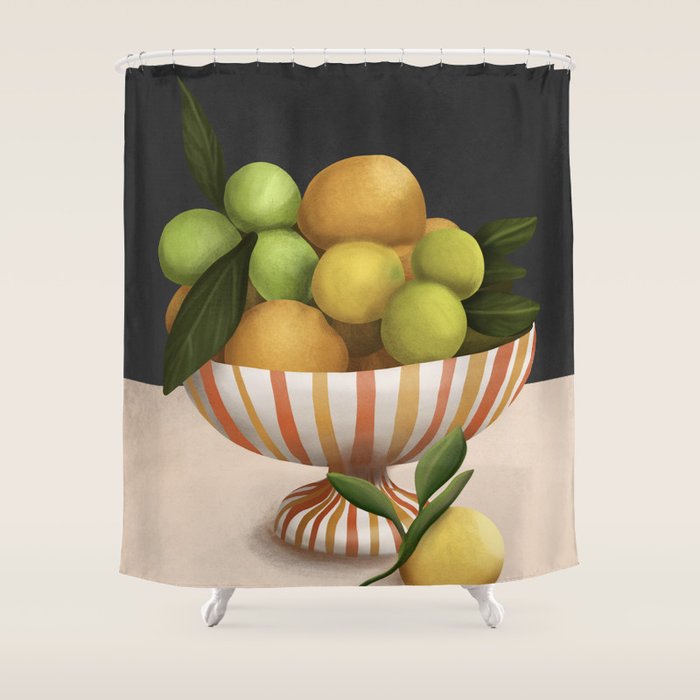 Golden Citrus 2 Shower Curtain Gallery Image 1
