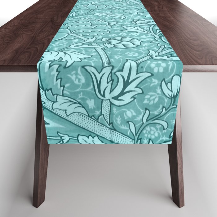 William Morris "Cray" 8. turquoise Table Runner Gallery Image 1