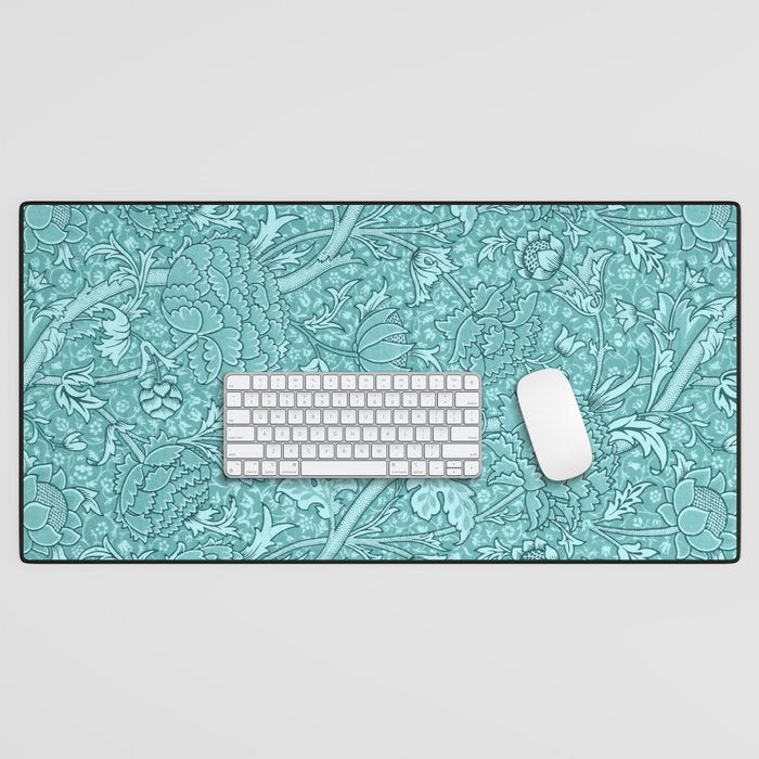 William Morris "Cray" 8. turquoise Desk Mat Gallery Image 1