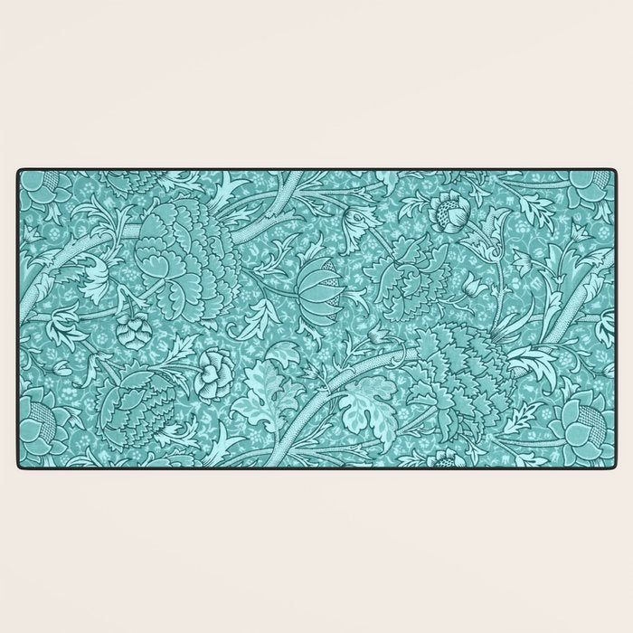 William Morris "Cray" 8. turquoise Desk Mat Gallery Image 3