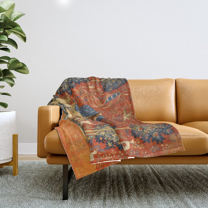 Lady and the Unicorn - Desire Throw Blanket Gallery Image 1