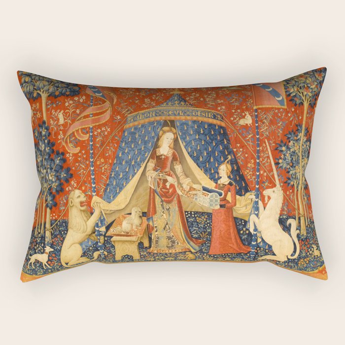 Lady and the Unicorn - Desire Rectangular Pillow