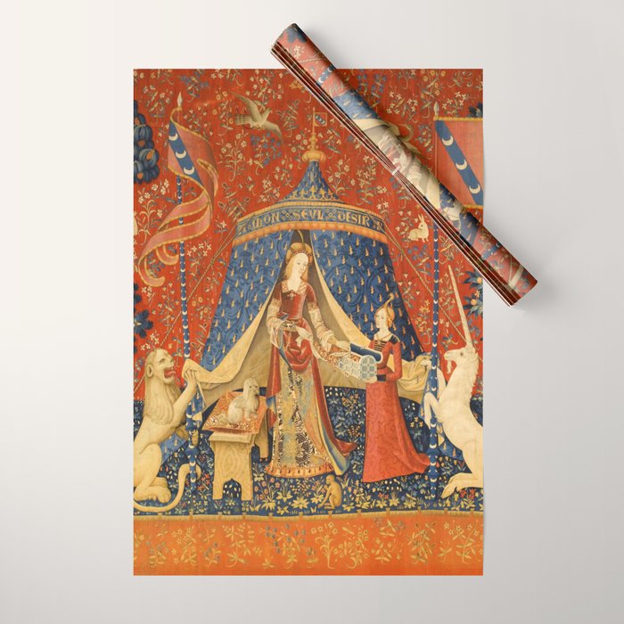 Lady and the Unicorn - Desire Wrapping Paper Gallery Image 1