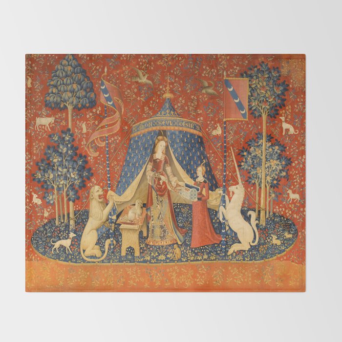 Lady and the Unicorn - Desire Throw Blanket Gallery Image 2